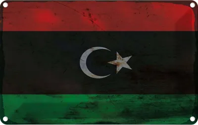 Produktbild von vianmo Blechschild 20x30 cm Libyen Libya Rost Flagge Fahne Wappen