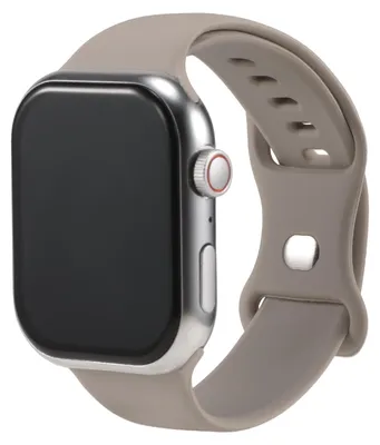 Immagine prodotto di Cinturino di ricambio in silicone per Apple Watch 1, 2, 3, 4, 5, 6, 7, 8, 9, 10, 11, SE 1, 2, 3 da 38/40/41/42 mm. Cinturino sportivo morbido, grigio pietra. Cinturino regolabile per smartwatch, taglia S