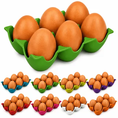 Produktbild von Eierhalter für 6 Eier Kühlschrank Eierablage Eiereinsatz Organizer Grün