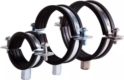 Produktbild von Schraubrohrschelle verzinkt mit Gummieinlage Zweischraubenschelle 38-42 mm 100 Stück