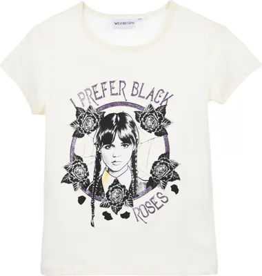 Produktbild von T-Shirt Wednesday mit Glitzer Weiß 128 cm