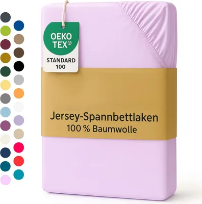 Produktbild von EXKLUSIV HEIMTEXTIL Jersey Spannbettlaken 70 x140 cm Rosa 100% Baumwolle   Bed-Sheet Bettlaken Spannbetttuch