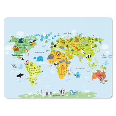 Produktbild von MuchoWow® Mauspad Mousepad Weltkarte Kinder - Illustrationen - Farben 40x30 cm - Mousepads - Maus Mat - Pad - Mausunterlage - Anti Rutsch