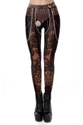 Produktbild von Steampunk Print Leggings - für Karneval Fasching Größe: S