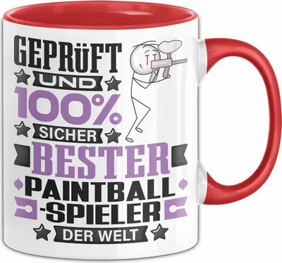 Produktbild von Paintballspieler Geschenk Lustiger Spruch für Paintballspieler Geschenkidee Bester Paintballspieler Der Welt (Rot)