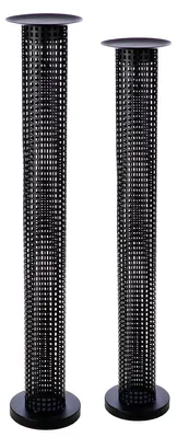 Metall-Kerzenhalter schwarz matt, zylindrisch, Höhe 102 cm