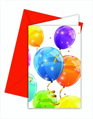 Produktbild von Funkelnde Balloons - Gestanzte Einladungskarten mit Umschlag