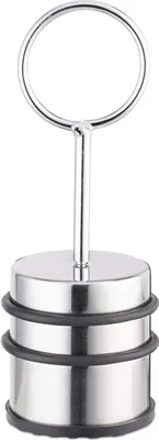 Produktbild von Relaxdays Türstopper mit Griff, massiver Türdämpfer Boden, Gummischutz, Fenster & Türen, Edelstahl, 20,5 cm hoch, silber