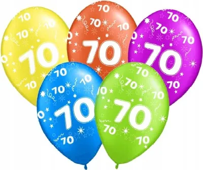 Produktbild von Luftballons mit Aufdruck zum 70. Geburtstag "70", 5 Stk.