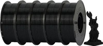 Obrázek produktu pro vlákno pro 3D tiskárny, materiál PETG, uživatelsky přívětivé, PETG černé