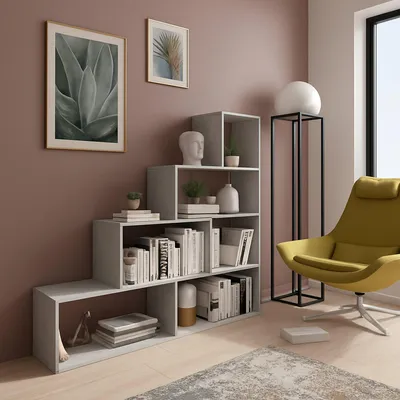 Immagine prodotto di Serole - Libreria, 145x28x143h cm Grigio Cemento, 3 Ripiani