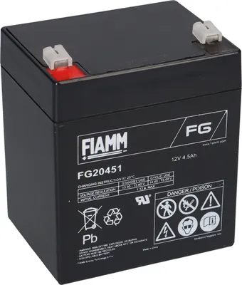 Zdjęcie produktu dla Akumulator kwasowo-ołowiowy Fiamm FG20451 Pb 12V / 4,5Ah Faston 4,8