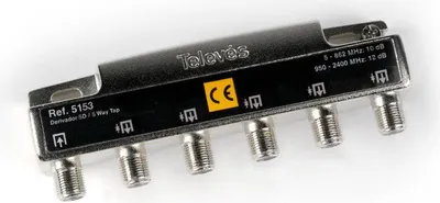 Image de Répartiteur SAT TELEVES 5 voies 5-2400 MHz VD : 12 dB SAV512FN