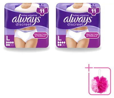 Productafbeelding van 2 x Always Discreet inleggers voor incontinentie - Maat L - Verpakking met 2 stuks
