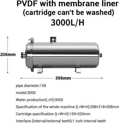 Produktbild von Wasserfiltrationssystem, 304 Edelstahl, Ultrafiltrationstechnologie, 3000L