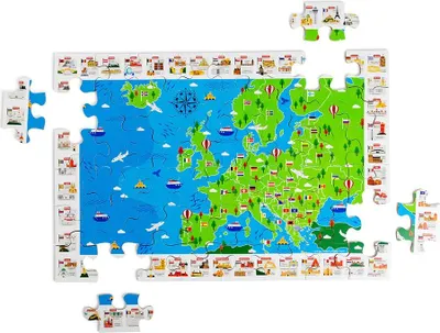 Produktbild von BigJigs Bodenpuzzle europäische Sehenswürdigkeiten Lernspielzeug Karton