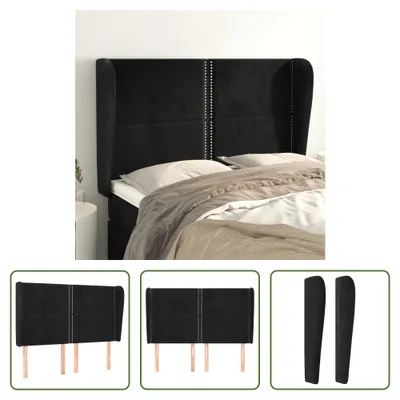 Produktbild von The Living Store Kopfteil mit Ohren Schwarz 147x23x118/128 cm Samt