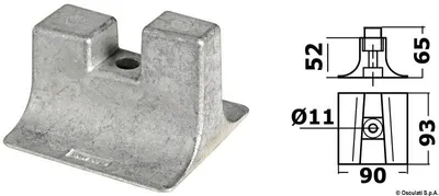 Obrázok produktu pre Hliníková anóda pre Yamaha 300/350 PS, 1 ks