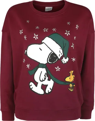 Produktbild von Peanuts Weihnachtspullover Damen Snoopy - Oversize rot S