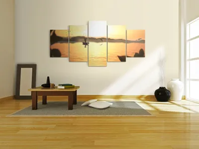 Produktbild von Akustikbild Natur 200x100 cm Bilder Akustikschaum Hochleistungsschallabsorber Schallschutz Leinwand 5 tlg Wandbild Raumakustik Schalldämmung 030112-3