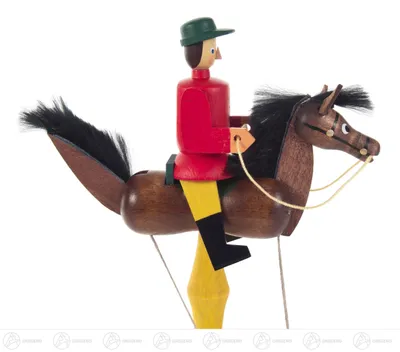Immagine prodotto di Giocattolo: Cavaliere su cavallo, colore rosso. Altezza circa 15,5 cm. NUOVO