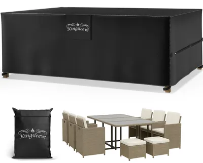 Image de Kingsleeve® Housse de protection pour salon de jardin en Tissu Oxford, Taille 308x138x89cm – Imperméable, Résistante à l'hiver, Bâche pour meubles de jardin