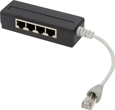 Produktbild von LogiLink RJ45 Splitter 4-fach Farbe: schwarz geschirmt