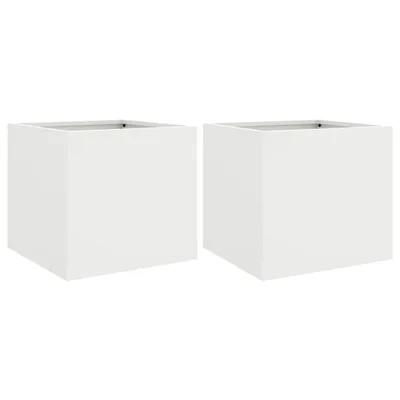 Produktbild von vidaXL Pflanzkübel 2 Stk. Weiß 32x30x29 cm Stahl