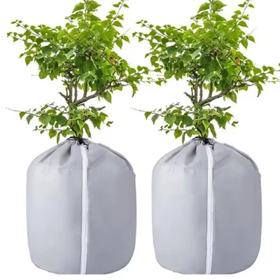 Produktbild von Pflanzenschutzbeutel Winter, 2er-Set, 65×70 cm, Frostschutz für Topfpflanzen, Robuster Winterschutz mit Kordelzug
