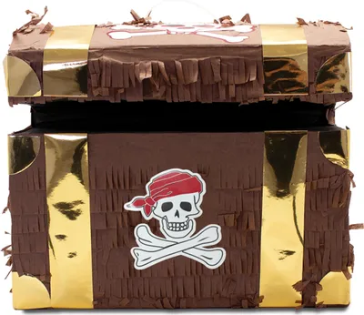 Produktbild von Pinata Schatztruhe 30 x 23 x 36 cm Partyspiele Kinder Geburtstag Geburtstagsdeko