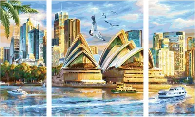 Immagine prodotto di Schipper Painting by Numbers Master Class Trittico 50x80cm Sydney 609260909