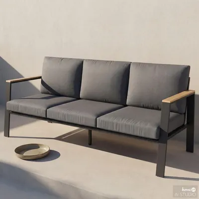 Produktbild von home24 3-Sitzer Loungesofa - Aluminium / Polyester - Anthrazit
