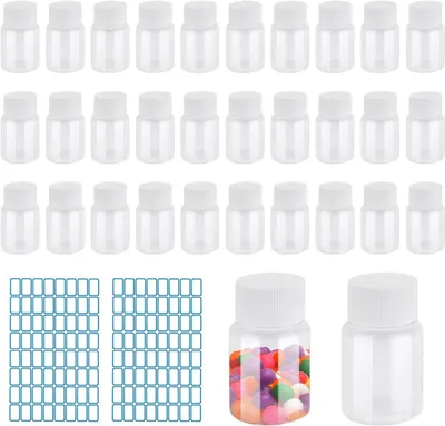 Imagen del producto de Botellas de plástico transparentes, de 30 ml, paquete de 30 unidades, ideales para viajes