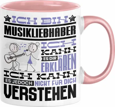Produktbild von Musikliebhaber Geschenk Kaffee-Tasse Geschenkidee für Musikliebhaber Ich Bin Musikliebhaber Ich Kann Es Dir Erklären Jedoch Nicht Für Dich Verstehen Spruch Lustig (Rosa)