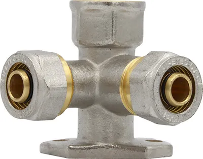 Produktbild von Pipetec Wandwinkel Schraubfitting Wandscheibe 16mm 1/2 Zoll IG 90 Grad doppelt