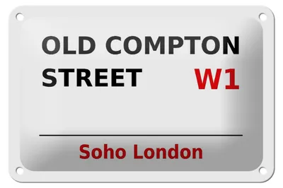 Produktbild von Blechschild London 18x12cm Soho Old Compton Street W1