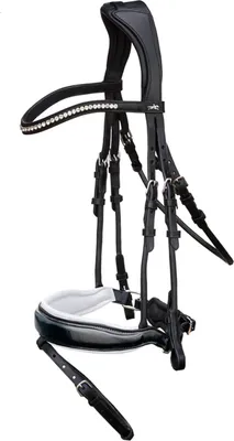 Produktbild von Schockemöhle Sports Anatomische Trense Malibu Trensenzaum Black / Patent / White / Silver WB XL