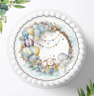 Produktbild von Für die Geburtstags Torte ein Tortenaufleger, Zuckerbild mit dem Motiv: Taufe, Essbares Foto für Torten, Fondant, Ø 20cm, 1780z