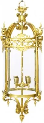 Produktbild von Casa Padrino Barock Hängeleuchte Gold Rund Deckenlaterne - Restaurant - Hotel Lampe Leuchte Laterne
