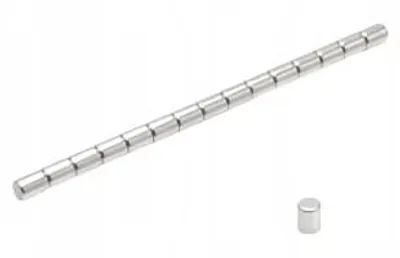 Image de Aimant néodyme, cylindrique, 3 x 4 mm, N38, pour l'électronique, 100 pièces