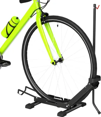Image de Support à vélos - Support au sol - Pliable - Portable - Acier - 75 × 41 × 81 cm - Pour la maison, le garage et l'atelier - Noir
