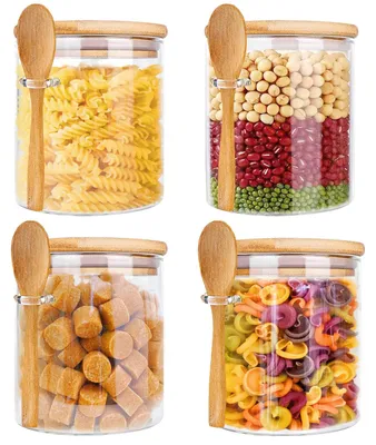 Vorratspott-Set 4er, 540 ml, Borosilikatglas, luftdicht