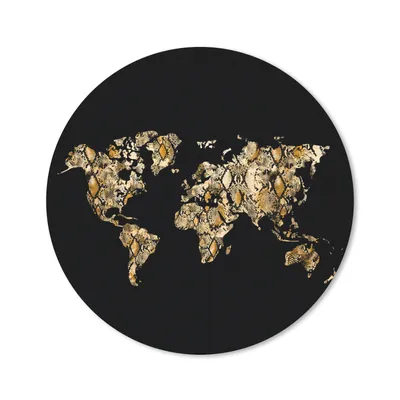 Produktbild von MuchoWow® Mauspad Mousepad Karte - Welt - Schlange - Design 30x30 cm - Mousepads - Maus Mat - Pad - Mausunterlage - Tischunterlage - Schreibtischmatten