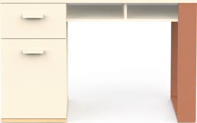 Produktbild von CALICOSY - Schreibtisch mit 1 Tür, 1 Schublade und 2 Fächern L120 cm - CAMILLIA