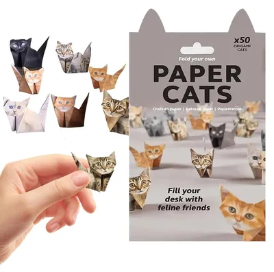 Origami-Katzen-Set, 50 Blatt, 3D-Katzen falten, DIY-Basteln für Erwachsene