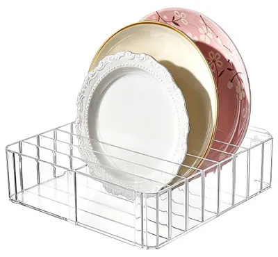 Produktbild von Aufbewahrungsorganizer mit einstellbaren Trennwänden - Für Lebensmittelbehälterdeckel - Küchenschubladen - 250x245x76mm