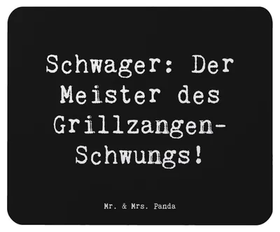 Produktbild von Mr. & Mrs. Panda Mauspad Spruch Schwager Grillmeister - Schwarz - Geschenk, Geschenke, Mouse Pad, laptop mousepad, pc mausunterlage, herzerwärmende Sprüche, Jubiläen
