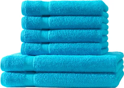Produktbild von 6 tlg. Handtuch Set - Türkis - 500g/m²  - 2 Duschtuch 4 Handtuch - 100% Baumwolle