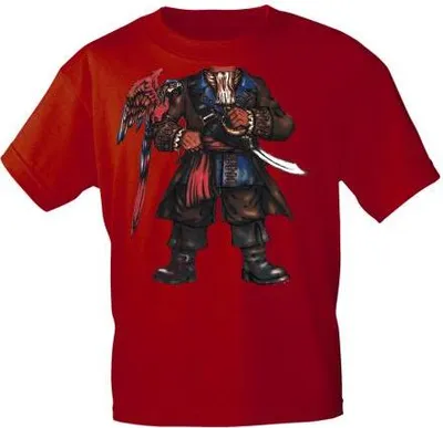 Produktbild von Kinder T-Shirt mit Print Pirat Seeräuber 15731 Gr. 110-164 Color - rot Größe - 110/116