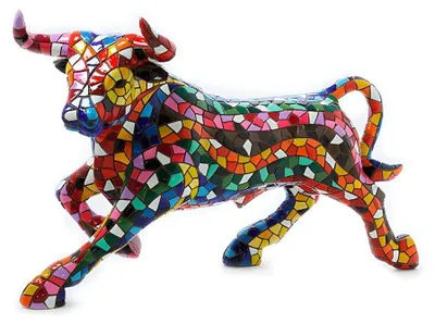 Immagine prodotto di Scultura di toro in mosaico, 24 cm